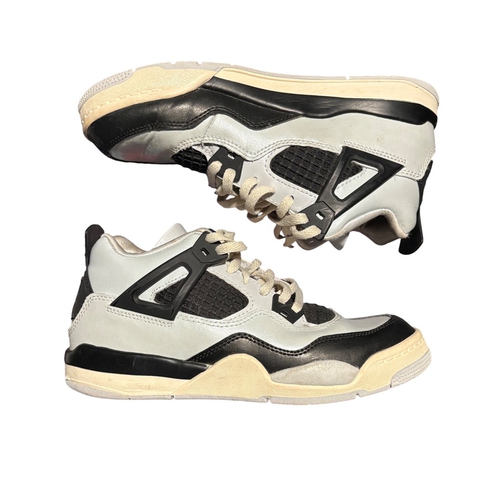 Jordan 4 Retro Kids Sneakers Light Blue Black Gold FJ8586-400 Size 3Y